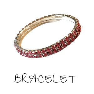 Ruby Red Crystal Pavé Gold Bangle Bracelet